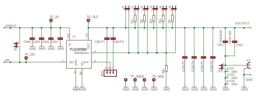 Schaltplan - Infineon Technologies TLS205B0LDV Demonstrationsboard